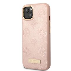 Guess GUHMP13MSAPSTP iPhone 13 6,1" różowy|pink hardcase Peony Logo Plate MagSafe цена и информация | Чехлы для телефонов | 220.lv