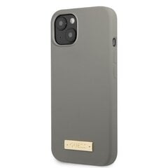 Guess GUHMP13MSPLG iPhone 13 6,1" szary|grey hard case Silicone Logo Plate MagSafe cena un informācija | Telefonu vāciņi, maciņi | 220.lv