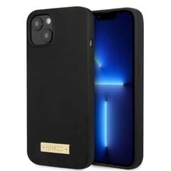 Guess GUHMP13SSPLK iPhone 13 mini 5,4" czarny|black hard case Silicone Logo Plate MagSafe цена и информация | Чехлы для телефонов | 220.lv