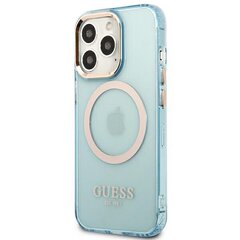 Guess GUHMP13XHTCMB iPhone 13 Pro Max 6,7" niebieski|blue hard case Gold Outline Translucent MagSafe цена и информация | Чехлы для телефонов | 220.lv