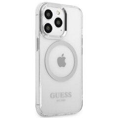 Guess GUHMP13XHTRMS iPhone 13 Pro Max 6,7" srebrny|silver hard case Metal Outline Magsafe cena un informācija | Telefonu vāciņi, maciņi | 220.lv