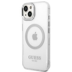 Guess GUHMP14SHTRMS iPhone 14 6,1" srebrny|silver hard case Metal Outline Magsafe цена и информация | Чехлы для телефонов | 220.lv