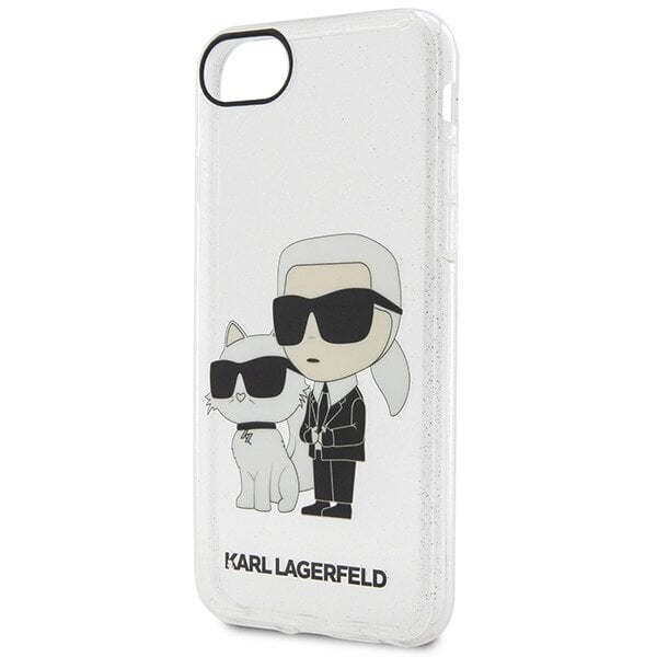 Karl Lagerfeld KLHCI8HNKCTGT iPhone 7|8| SE 2020 | SE 2022 transparent hardcase Gliter Karl&Choupette cena un informācija | Telefonu vāciņi, maciņi | 220.lv