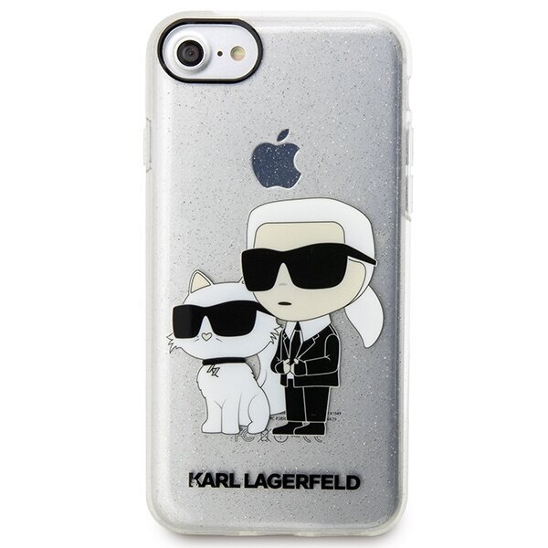 Karl Lagerfeld KLHCI8HNKCTGT iPhone 7|8| SE 2020 | SE 2022 transparent hardcase Gliter Karl&Choupette cena un informācija | Telefonu vāciņi, maciņi | 220.lv