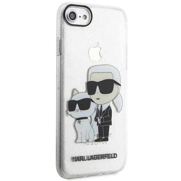 Karl Lagerfeld KLHCI8HNKCTGT iPhone 7|8| SE 2020 | SE 2022 transparent hardcase Gliter Karl&Choupette cena un informācija | Telefonu vāciņi, maciņi | 220.lv