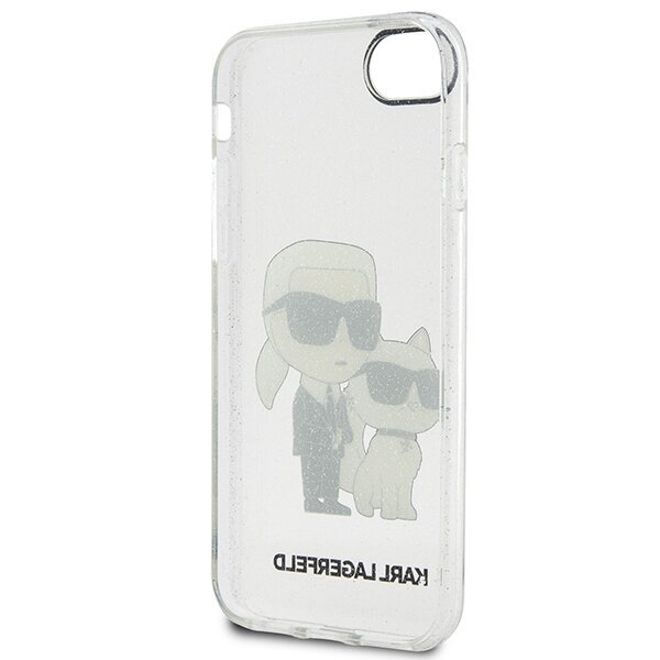 Karl Lagerfeld KLHCI8HNKCTGT iPhone 7|8| SE 2020 | SE 2022 transparent hardcase Gliter Karl&Choupette cena un informācija | Telefonu vāciņi, maciņi | 220.lv