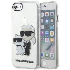 Karl Lagerfeld KLHCI8HNKCTGT iPhone 7|8| SE 2020 | SE 2022 transparent hardcase Gliter Karl&Choupette cena un informācija | Telefonu vāciņi, maciņi | 220.lv