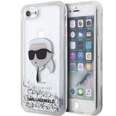 Karl Lagerfeld KLHCI8LNKHCH iPhone 7|8| SE 2020 | SE 2022 srebrny|silver hardcase Glitter Karl Head cena un informācija | Telefonu vāciņi, maciņi | 220.lv