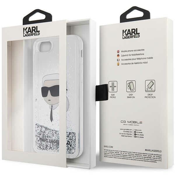 Karl Lagerfeld KLHCI8LNKHCH iPhone 7|8| SE 2020 | SE 2022 srebrny|silver hardcase Glitter Karl Head цена и информация | Telefonu vāciņi, maciņi | 220.lv