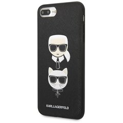 Karl Lagerfeld KLHCI8LSAKICKCBK iPhone 7 Plus | 8 Plus czarny|black hardcase Saffiano Karl&Choupette Head цена и информация | Чехлы для телефонов | 220.lv