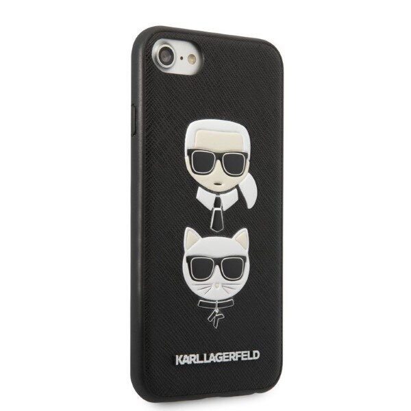 Karl Lagerfeld KLHCI8SAKICKCBK iPhone 7|8 | SE 2020 | SE 2022 czarny|black hardcase Saffiano Karl&Choupette Head cena un informācija | Telefonu vāciņi, maciņi | 220.lv