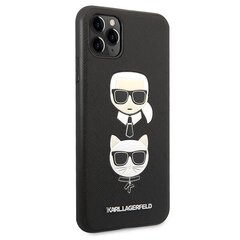 Karl Lagerfeld KLHCN65SAKICKCBK iPhone 11 Pro Max 6,5" czarny|black hardcase Saffiano Karl&Choupette Head cena un informācija | Telefonu vāciņi, maciņi | 220.lv