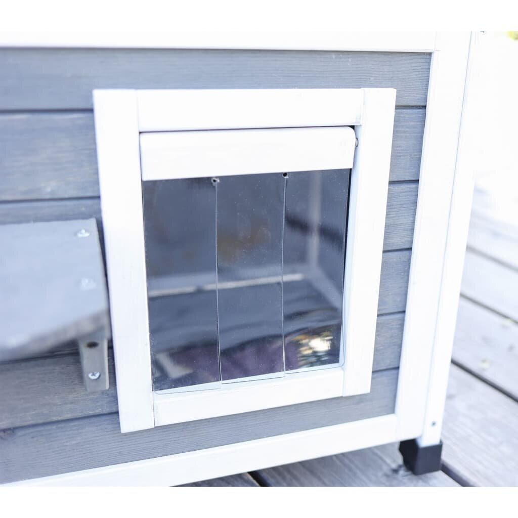 Kerbl āra kaķu mājiņa Family, 57x55x80 cm, pelēka ar baltu cena un informācija | Transportēšanas būri, somas | 220.lv