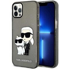 Karl Lagerfeld KLHCP12MHNKCTGK iPhone 12 |12 Pro 6,1" czarny|black hardcase Gliter Karl&Choupette cena un informācija | Telefonu vāciņi, maciņi | 220.lv