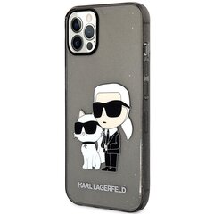 Karl Lagerfeld KLHCP12MHNKCTGK iPhone 12 |12 Pro 6,1" czarny|black hardcase Gliter Karl&Choupette cena un informācija | Telefonu vāciņi, maciņi | 220.lv