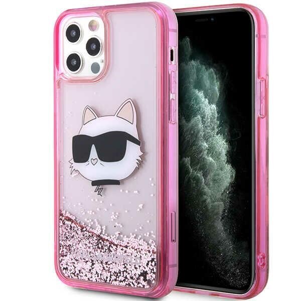 Karl Lagerfeld KLHCP12MLNCHCP iPhone 12| 12 Pro 6,1" różowy|pink hardcase Glitter Choupette Head cena un informācija | Telefonu vāciņi, maciņi | 220.lv