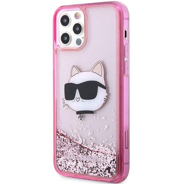 Karl Lagerfeld KLHCP12MLNCHCP iPhone 12| 12 Pro 6,1" różowy|pink hardcase Glitter Choupette Head cena un informācija | Telefonu vāciņi, maciņi | 220.lv