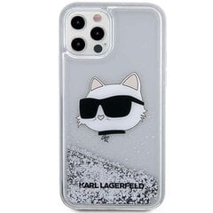 Karl Lagerfeld KLHCP12MLNCHCS iPhone 12| 12 Pro 6,1" srebrny|silver hardcase Glitter Choupette Head cena un informācija | Telefonu vāciņi, maciņi | 220.lv