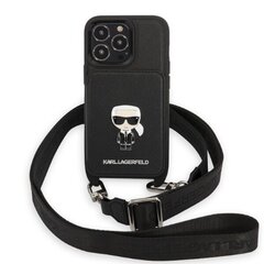 Karl Lagerfeld KLHCP13LSAIPCK iPhone 13 Pro | 13 6,1" hardcase czarny|black Saffiano Metal Ikonik cena un informācija | Telefonu vāciņi, maciņi | 220.lv