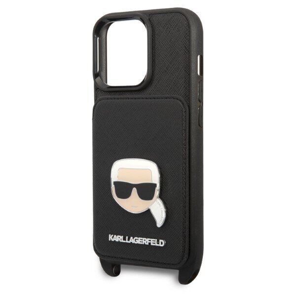 Karl Lagerfeld KLHCP13LSAKHPK iPhone 13 Pro | 13 6,1" hardcase Saffiano Metal Karl Head цена и информация | Telefonu vāciņi, maciņi | 220.lv