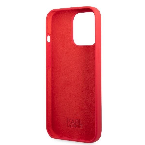 Karl Lagerfeld KLHCP13LSLMP1R iPhone 13 Pro | 13 6,1" hardcase czerwony|red Silicone Plaque цена и информация | Telefonu vāciņi, maciņi | 220.lv