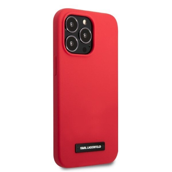 Karl Lagerfeld KLHCP13LSLMP1R iPhone 13 Pro | 13 6,1" hardcase czerwony|red Silicone Plaque цена и информация | Telefonu vāciņi, maciņi | 220.lv