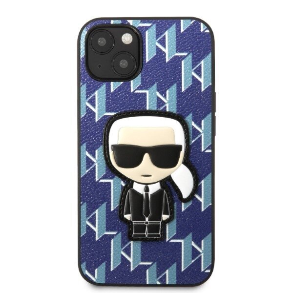 Karl Lagerfeld KLHCP13SPMNIKBL iPhone 13 mini 5,4" hardcase niebieski|blue Monogram Ikonik Patch цена и информация | Telefonu vāciņi, maciņi | 220.lv