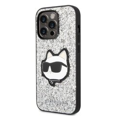 Karl Lagerfeld KLHCP14LG2CPS iPhone 14 Pro 6,1" srebrny|silver hardcase Glitter Choupette Patch цена и информация | Чехлы для телефонов | 220.lv