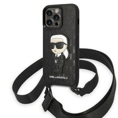 Karl Lagerfeld KLHCP14LSTKMK iPhone 14 Pro 6,1" czarny|black hardcase Monogram Ikonik Patch cena un informācija | Telefonu vāciņi, maciņi | 220.lv