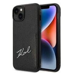 Karl Lagerfeld KLHCP14MCSSK iPhone 14 Plus 6,7" hardcase czarny|black Signature Logo Cardslot цена и информация | Чехлы для телефонов | 220.lv