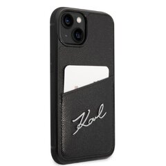 Karl Lagerfeld KLHCP14MCSSK iPhone 14 Plus 6,7" hardcase czarny|black Signature Logo Cardslot cena un informācija | Telefonu vāciņi, maciņi | 220.lv