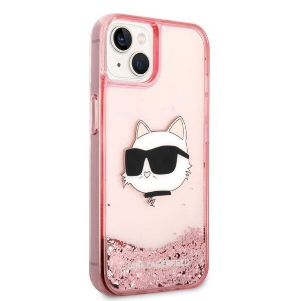 Karl Lagerfeld KLHCP14MLNCHCP iPhone 14 Plus 6,7" różowy|pink hardcase Glitter Choupette Head cena un informācija | Telefonu vāciņi, maciņi | 220.lv