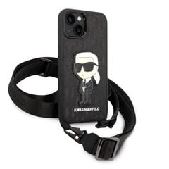 Karl Lagerfeld KLHCP14MSTKMK iPhone 14 Plus 6,7" czarny|black hardcase Monogram Ikonik Patch cena un informācija | Telefonu vāciņi, maciņi | 220.lv