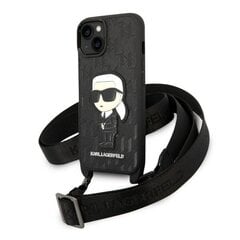 Karl Lagerfeld KLHCP14MSTKMK iPhone 14 Plus 6,7" czarny|black hardcase Monogram Ikonik Patch cena un informācija | Telefonu vāciņi, maciņi | 220.lv