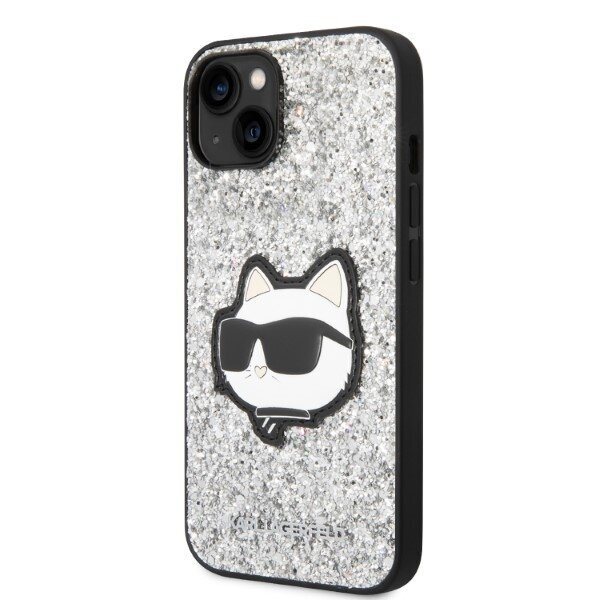 Karl Lagerfeld KLHCP14SG2CPS iPhone 14 6,1" srebrny|silver hardcase Glitter Choupette Patch cena un informācija | Telefonu vāciņi, maciņi | 220.lv