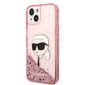 Karl Lagerfeld KLHCP14SLNKHCP iPhone 14 6,1" różowy|pink hardcase Glitter Karl Head cena un informācija | Telefonu vāciņi, maciņi | 220.lv