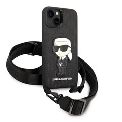 Karl Lagerfeld KLHCP14SSTKMK iPhone 14 6,1" czarny|black hardcase Monogram Ikonik Patch cena un informācija | Telefonu vāciņi, maciņi | 220.lv