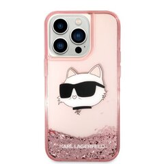 Karl Lagerfeld KLHCP14XLNCHCP iPhone 14 Pro Max 6,7" różowy|pink hardcase Glitter Choupette Head cena un informācija | Telefonu vāciņi, maciņi | 220.lv