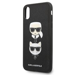 Karl Lagerfeld KLHCPXSAKICKCBK iPhone X|XS czarny|black hardcase Saffiano Karl&Choupette Head цена и информация | Чехлы для телефонов | 220.lv