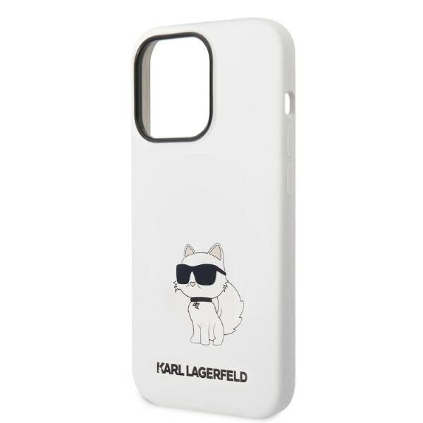 Karl Lagerfeld KLHMP14LSNCHBCH iPhone 14 Pro 6,1" hardcase biały|white Silicone Choupette MagSafe цена и информация | Telefonu vāciņi, maciņi | 220.lv
