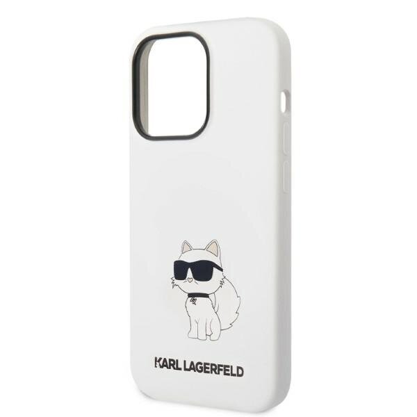 Karl Lagerfeld KLHMP14LSNCHBCH iPhone 14 Pro 6,1" hardcase biały|white Silicone Choupette MagSafe cena un informācija | Telefonu vāciņi, maciņi | 220.lv