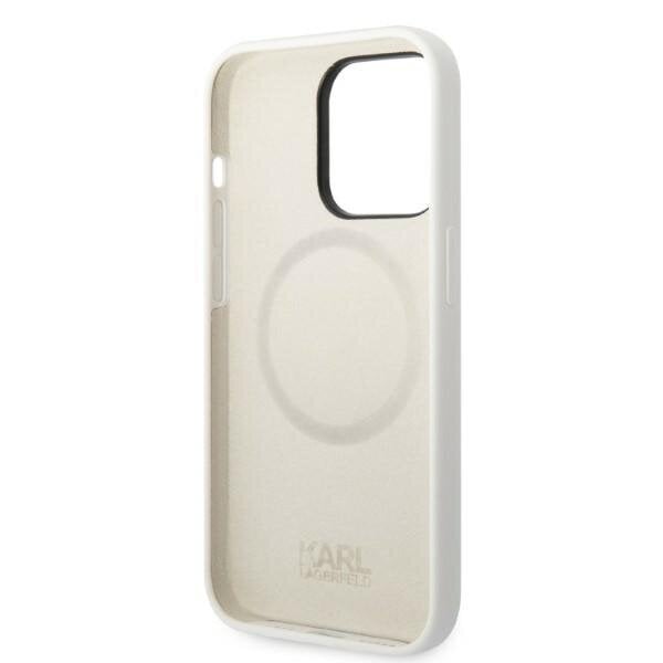 Karl Lagerfeld KLHMP14LSNCHBCH iPhone 14 Pro 6,1" hardcase biały|white Silicone Choupette MagSafe cena un informācija | Telefonu vāciņi, maciņi | 220.lv