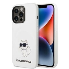 Karl Lagerfeld KLHMP14LSNCHBCH iPhone 14 Pro 6,1" hardcase biały|white Silicone Choupette MagSafe cena un informācija | Telefonu vāciņi, maciņi | 220.lv