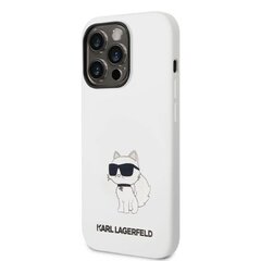 Karl Lagerfeld KLHMP14LSNCHBCH iPhone 14 Pro 6,1" hardcase biały|white Silicone Choupette MagSafe цена и информация | Чехлы для телефонов | 220.lv