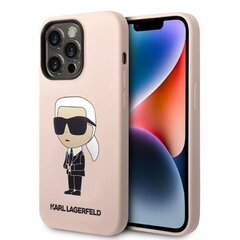Karl Lagerfeld KLHMP14LSNIKBCP iPhone 14 Pro 6,1" hardcase różowy|pink Silicone Ikonik Magsafe цена и информация | Чехлы для телефонов | 220.lv