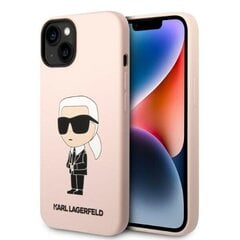 Karl Lagerfeld KLHMP14MSNIKBCP iPhone 14 Plus 6,7" hardcase różowy|pink Silicone Ikonik Magsafe cena un informācija | Telefonu vāciņi, maciņi | 220.lv