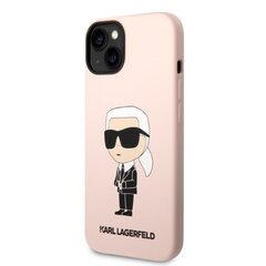 Karl Lagerfeld KLHMP14MSNIKBCP iPhone 14 Plus 6,7" hardcase różowy|pink Silicone Ikonik Magsafe cena un informācija | Telefonu vāciņi, maciņi | 220.lv