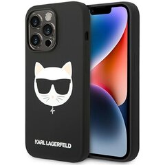 Karl Lagerfeld KLHMP14XSLCHBK iPhone 14 Pro Max 6,7" hardcase czarny|black Silicone Choupette Head Magsafe cena un informācija | Telefonu vāciņi, maciņi | 220.lv