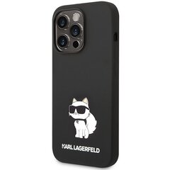 Karl Lagerfeld KLHMP14XSNCHBCK iPhone 14 Pro Max 6,7" hardcase czarny|black Silicone Choupette MagSafe cena un informācija | Telefonu vāciņi, maciņi | 220.lv