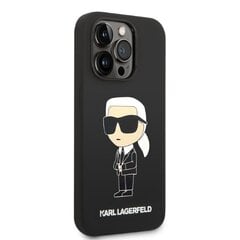 Karl Lagerfeld KLHMP14XSNIKBCK iPhone 14 Pro Max 6,7" hardcase czarny|black Silicone Ikonik Magsafe cena un informācija | Telefonu vāciņi, maciņi | 220.lv